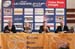 Emma Pooley (Garmin-Cervelo), Di Rocco and Minervino during the press conference