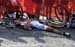 Thomas Litscher (Felt Oetztal X - Bionic Team) collapses after teh race after sprinting for 9th 		CREDITS: Rob Jones 		TITLE: World Cup Mont Ste-Anne 		COPYRIGHT: Rob Jones/www.canadiancyclist.com 2011© All rights retained - no copying, printing or other 