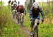 The chase group entering the single track led by Matthias Schmidt (Wheels of Bloor) 		CREDITS:  		TITLE:  		COPYRIGHT: Jon Safka/www.cyclingphotos.ca 2012© All rights retained - no use permitted without prior, written permission