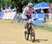 Annie Last (Milka Brentjens MTB Racing Team) went out fast and was the early leader 		CREDITS:  		TITLE: Pietermaritzburg World Cup 		COPYRIGHT: Rob Jones/www.canadiancyclist.com 2012© All rights retained - no use permitted without prior, written permissi