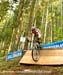 Catharine Pendrel practices the dropoff at the top of the course 		CREDITS:  		TITLE: 2012 MTB World Championships  		COPYRIGHT: Rob Jones/www.canadiancyclist.com 2012 -copyright -All rights retained - no use permitted without prior, written permission