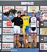 Podium: Ekaterina Anoshina, Yana Belomoyna, Rebecca Henderson 		CREDITS:  		TITLE: Houffalize World Cup 		COPYRIGHT: ROB JONES/CANADIAN CYCLIST.COM