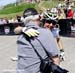 Pendrel gets a congratulatory hug from her dad 		CREDITS:  		TITLE: Mountain Bike XC National Championships 		COPYRIGHT: Rob Jones/www.canadiancyclist.com 2012 -copyright -All rights retained - no use permitted without prior, written permission