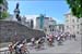 Peloton in Old Quebec 		CREDITS:  		TITLE:  		COPYRIGHT: Brian Hodes, www.VeloImages.com