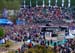 A big crowd gathered at the finish 		CREDITS:  		TITLE: Fort William DH World Cup #1 		COPYRIGHT: Rob Jones/www.canadiancyclist.com 2013 -copyright -All rights retained - no use permitted without prior, written permission