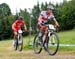 Julian Schelb and Reto Indergand (BMC Mountainbike Racing Team) 		CREDITS:  		TITLE: Mont Ste Anne World Cup 2013 		COPYRIGHT: Rob Jones/www.canadiancyclist.com 2013 -copyright -All rights retained - no use permitted without prior, written permission