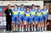 Orica - AIS were third, bronze medal. Directeur sportif, Dave McPartland, Shara Gillow, Loes Gunnewijk, Amanda Spratt, Melissa Hoskins, Emma Johansson, Annette Edmondson 		CREDITS:  		TITLE:  		COPYRIGHT: CJ Farquharson    2013©      All rights retained -