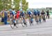 Garmin at the front of the peloton 		CREDITS:  		TITLE: Tour of Alberta 		COPYRIGHT: Rob Jones/www.canadiancyclist.com 2013 -copyright -All rights retained - no use permitted without prior, written permission