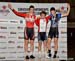 Kilo Podium - Kilo was a stand alone event as well as part of the Omnium, so medals were awarded 		CREDITS:  		TITLE: Junior Track Nationals 		COPYRIGHT: Rob Jones/www.canadiancyclist.com 2014 -copyright -All rights retained - no use permitted without pri