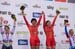 Women Team Sprint podium 		CREDITS:  		TITLE:  		COPYRIGHT: Guy Swarbrick