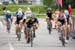 Zeina Loufti (Acquisio, left) snatches the Master E road race title on the finish line from Chantal Gosselin (les Rouleurs de L