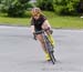 Leah Kirchmann was the first to attack 		CREDITS:  		TITLE: 2014 Road Nationals 		COPYRIGHT: Rob Jones/www.canadiancyclist.com 2014 -copyright -All rights retained - no use permitted without prior, written permission