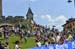 the castle climb was one of the favourite spots for spectators 		CREDITS:  		TITLE: 2014 Road World Championships Ponferrada Spain 		COPYRIGHT: Rob Jones/www.canadiancyclist.com 2014 -copyright -All rights retained - no use permitted without prior, writte