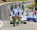 Svein Tuft powering the silver medal winning Orica-GreenEDGE 		CREDITS:  		TITLE: 2014 Road World Championships Ponferrada Spain 		COPYRIGHT: Rob Jones/www.canadiancyclist.com 2014 -copyright -All rights retained - no use permitted without prior, written 