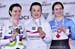 Women Keirin podium: Anna Meares, Shuang Guo, Monique Sullivan 		CREDITS:  		TITLE: UCI Track Cycling World Cup II 2015-16 - Cambridge, New Zealand  		COPYRIGHT: (C) Copyright 2015 Guy Swarbrick All rights reserved