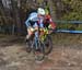 Aaron Schooler (AB) Focus CX Team and Raphael Gagne (QC) Red Truck - Garneau p/b Easton Cycling getting a bit close 		CREDITS:  		TITLE: 2015 Cyclocross Nationals, Winnipeg, M 		COPYRIGHT: Rob Jones/www.canadiancyclist.com 2015 -copyright -All rights reta