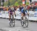 Katherine Maine (Team Canada) and Cartmill Carrie (The Cyclery-Opus) 		CREDITS:  		TITLE: 2015 National Criterium Montreal 		COPYRIGHT: Rob Jones/www.canadiancyclist.com 2015 -copyright -All rights retained - no use permitted without prior, written permis