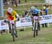 Magdalena Duran (Spain) and Laurie Arseneault (Canada) 		CREDITS:  		TITLE: 2015 MTB World Championships, Vallnord, Andorra 		COPYRIGHT: Rob Jones/www.canadiancyclist.com 2015 -copyright -All rights retained - no use permitted without prior, written permi