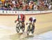 Hammer and Glaesser tie in the final sprint of the womens Omnium Elimination 		CREDITS:  		TITLE:  		COPYRIGHT: CANADIANCYCLIST.COM