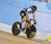 Emile Jean moved into 3rd after the Flying Lap 		CREDITS: Robert Jones-Canadian Cyclist 		TITLE: 2015 Track Nationals 		COPYRIGHT: Robert Jones-Canadian Cyclist