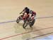 Lizanne Wilmot  comes around Sara Byers in the bronze medal ride 		CREDITS:  		TITLE: Track Nationals 		COPYRIGHT: Rob Jones/www.canadiancyclist.com 2015 -copyright -All rights retained - no use permitted without prior, written permission