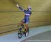 Bauge gestures to the crowd with five fingers (although he was stripped of one title for missing  doping controls) 		CREDITS:  		TITLE: 2015 Track World Championships 		COPYRIGHT: Rob Jones/www.canadiancyclist.com 2015 -copyright -All rights retained - no