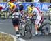 Maggie Coles-Lyster gets up and going after crash 		CREDITS:  		TITLE: 2016 Road World Championships, Doha, Qatar 		COPYRIGHT: Rob Jones/www.canadiancyclist.com 2016 -copyright -All rights retained - no use permitted without prior; written permission