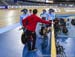 Men Team Pursuit squad gets ready to head out on the track 		CREDITS:  		TITLE: 2016 Track World Championships, London UK 		COPYRIGHT: Rob Jones/www.canadiancyclist.com 2016 -copyright -All rights retained - no use permitted without prior, written permiss