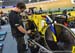 Setting up Hugo Barrette bike 		CREDITS:  		TITLE: 2016 Track World Championships, London UK 		COPYRIGHT: Rob Jones/www.canadiancyclist.com 2016 -copyright -All rights retained - no use permitted without prior, written permission