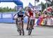 The sprint for bronze between Batty and Wloszczowska 		CREDITS: Rob Jones/www.canadiancyclist.co 		TITLE: 2016 MTB World Championships 		COPYRIGHT: Rob Jones/www.canadiancyclist.com 2016 -copyright -All rights retained - no use permitted without prior; wr