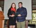 Steve Smith award accepted by Mathieu Dupelle (friend and former team mechanic) with Board member Hannah Parish 		CREDITS:  		TITLE: 2017 Hall of Fame and Legends Ride 		COPYRIGHT: Rob Jones/www.canadiancyclist.com 2017 -copyright -All rights retained - n