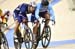 Hugo Barrette and Francois Pervis get up close in Round one of the Mens Keirin 		CREDITS:  		TITLE: Track World Cup Santiago 		COPYRIGHT: Guy Swarbrick/TLP