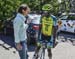 Team Director Lyne Bessette talks with rider Bonaventure Uwizeyimana 		CREDITS:  		TITLE: 2017 Tour de Beauce 		COPYRIGHT: Rob Jones/www.canadiancyclist.com 2017 -copyright -All rights retained - no use permitted without prior; written permission