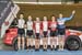 Team Sprint podium 		CREDITS:  		TITLE: 2017 Track Nationals 		COPYRIGHT: Rob Jones/www.canadiancyclist.com 2017 -copyright -All rights retained - no use permitted without prior; written permission