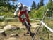 Finnley Iles (Can) Specialized Gravity 		CREDITS:  		TITLE: 2017 Mont-Sainte-Anne World Cup 		COPYRIGHT: Rob Jones/www.canadiancyclist.com 2017 -copyright -All rights retained - no use permitted without prior; written permission