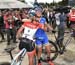 Emily Batty gets a hug from Catharine Pendrel 		CREDITS:  		TITLE: 2017 Mont-Sainte-Anne World Cup 		COPYRIGHT: Rob Jones/www.canadiancyclist.com 2017 -copyright -All rights retained - no use permitted without prior; written permission