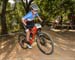 Anne Julie Tremblay started with a minute lead, but it was an impossible job to hold off the elite men chasing 		CREDITS:  		TITLE: 2017 MTB World Championships, Cairns Australia 		COPYRIGHT: Rob Jones/www.canadiancyclist.com 2017 -copyright -All rights r