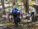 Michael van den Ham (Garneau-Easton) leading Raphael Gagne (OMX- Silverback) and Geoff Kabush (Yeti/Maxxis) on the run up 		CREDITS:  		TITLE: 2018 Canadian Cyclo-cross Championships 		COPYRIGHT: Rob Jones/www.canadiancyclist.com 2018 -copyright -All righ