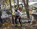 Maghalie Rochette (QC) CX Fever p/b Specialized on teh run up 		CREDITS:  		TITLE: 2018 Canadian Cyclo-cross Championships 		COPYRIGHT: Rob Jones/www.canadiancyclist.com 2018 -copyright -All rights retained - no use permitted without prior, written permis