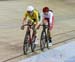 Olivija Baleisyte (Lithuania) and Alexandra Goncharova (Russia) 		CREDITS:  		TITLE: Track World Cup Milton 2018 		COPYRIGHT: Rob Jones/www.canadiancyclist.com 2018 -copyright -All rights retained - no use permitted without prior; written permission