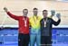 podium: ewis Oliva, Matt Glaetzer, Edward Dawkins 		CREDITS:  		TITLE: Commonwealth Games, Gold Coast 2018 		COPYRIGHT: Rob Jones/www.canadiancyclist.com 2018 -copyright -All rights retained - no use permitted without prior; written permission