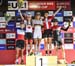 Podium: l to r- Pauline Ferrand Prevot, Emily Batty, Jolanda Neff, Annika Langvad, Alessandra Keller 		CREDITS:  		TITLE: 2018 La Bresse MTB World Cup 		COPYRIGHT: Rob Jones/www.canadiancyclist.com 2018 -copyright -All rights retained - no use permitted w