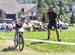 Emily Batty (Can) Trek Factory Racing XC gets some trackside coaching from husband Adam Morka 		CREDITS:  		TITLE: 2018 MSA MTB World Cup 		COPYRIGHT: Rob Jones/www.canadiancyclist.com 2018 -copyright -All rights retained - no use permitted without prior;