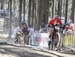 Annika Langvad (Specialized Racing) riding away from Jolanda Neff on the climb 		CREDITS:  		TITLE: 2018 UCI World Cup Nove Mesto 		COPYRIGHT: Rob Jones/www.canadiancyclist.com 2018 -copyright -All rights retained - no use permitted without prior; written