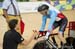 Head coach Sebastien Travers with Tristen Chernove before start 		CREDITS:  		TITLE: UCI Paracycling Track World Championships, Rio de Janeiro, Brasi 		COPYRIGHT: ? Casey B. Gibson 2018