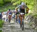 Woods sets a hard pace on the climb 		CREDITS:  		TITLE: Albstadt World Cup 		COPYRIGHT: Rob Jones/www.canadiancyclist.com 2019 -copyright -All rights retained - no use permitted without prior, written permission