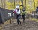 JW: Kelly Lawson (Hardwood Next Wave) leading Nicole Bradbury (NCCH Elite p/b MGCC) 		CREDITS:  		TITLE: 2019 Cyclocross National Championships 		COPYRIGHT: Rob Jones/www.canadiancyclist.com 2019 -copyright -All rights retained - no use permitted without 