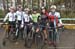 The six women who competed for Canadas first National title for Junior Women in CX 		CREDITS:  		TITLE: 2019 Cyclocross National Championships 		COPYRIGHT: Rob Jones/www.canadiancyclist.com 2019 -copyright -All rights retained - no use permitted without p