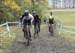 Derrick St John (Trek/Hyperthreads Racing) leads the chase group of the 2 leaders 		CREDITS:  		TITLE: 2019 Cyclocross National Championships 		COPYRIGHT: Rob Jones/www.canadiancyclist.com 2019 -copyright -All rights retained - no use permitted without pr