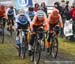 Dutch and Belgian squads at the front at start 		CREDITS:  		TITLE: 2019 Cyclocross World Championships, Denmark 		COPYRIGHT: Rob Jones/www.canadiancyclist.com 2019 -copyright -All rights retained - no use permitted without prior, written permission